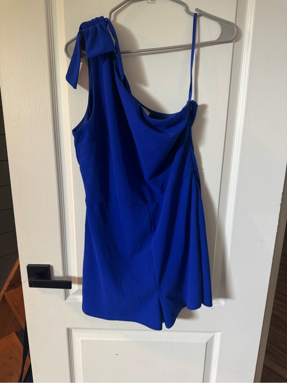 One-Shoulder Royal Blue Women's Dress